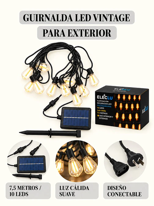 GUIRNALDA LED 10 FOCOS A 220 V 7