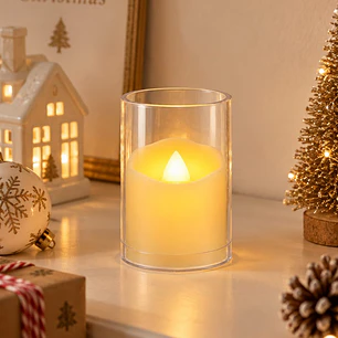 VELA LED CON VASO 6 CM