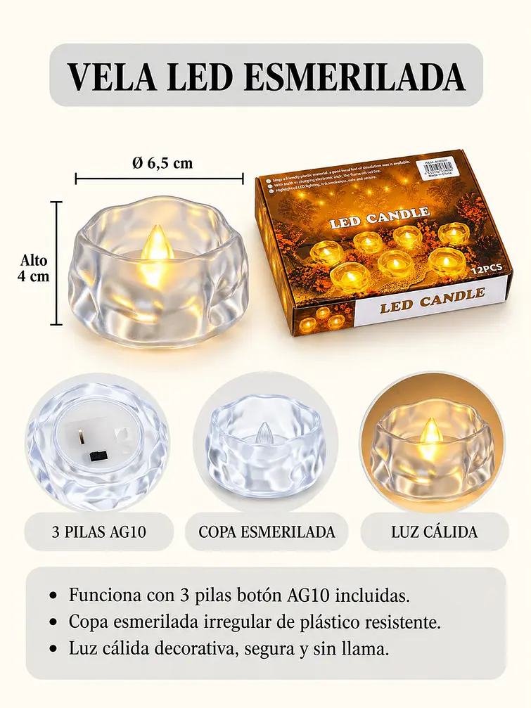 VELA LED DECORATIVA 8