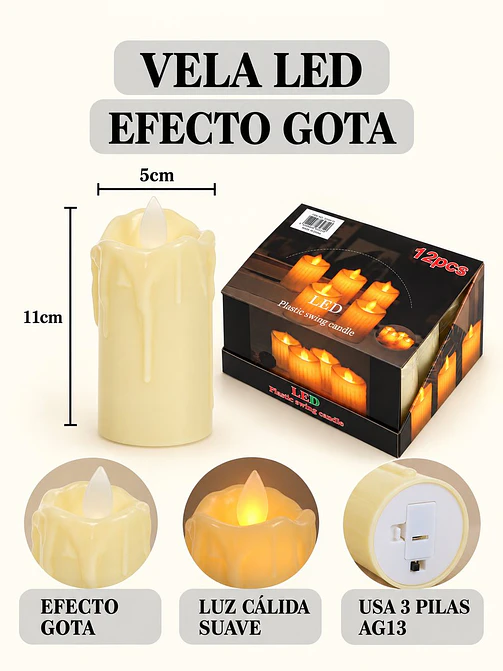 VELA LED DERRETIDA 11 CM 9