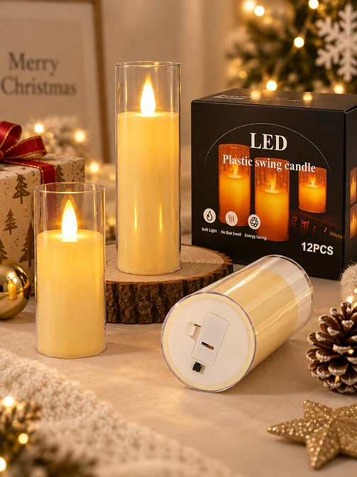 VELA LED CON VASO 10 CM 1