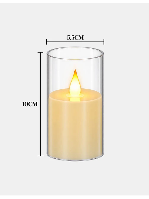 VELA LED CON VASO 10 CM 5