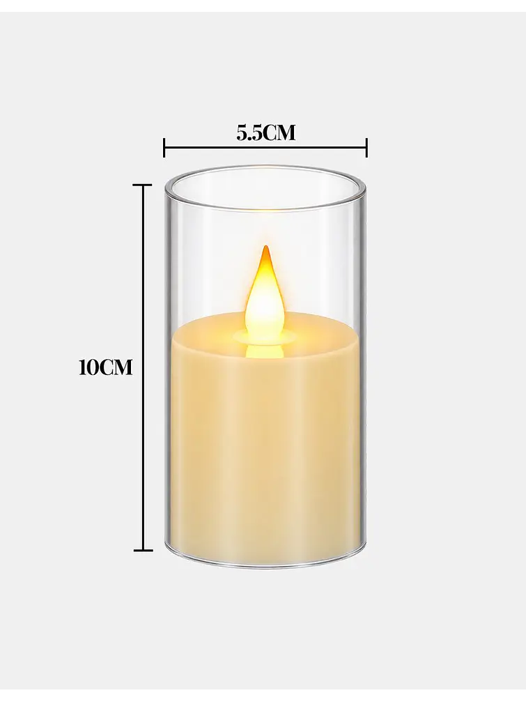 VELA LED CON VASO 10 CM 5