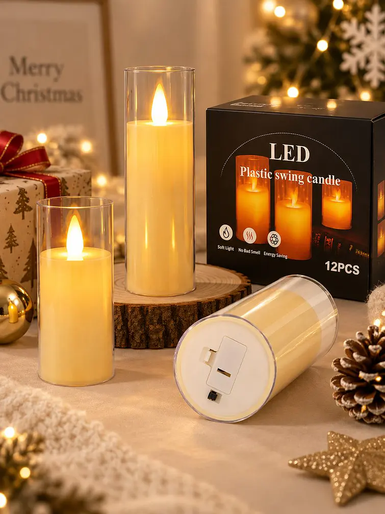 VELA LED CON VASO 15 CM 1