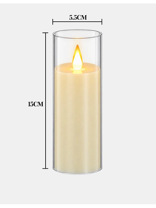 VELA LED CON VASO 15 CM 5