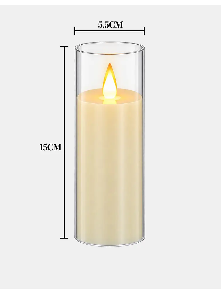 VELA LED CON VASO 15 CM 5