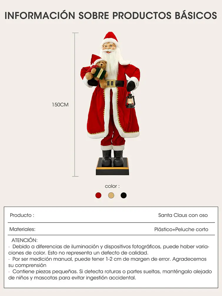 PAPA NOEL GIGANTE CON MUSICA 1.5 M 7