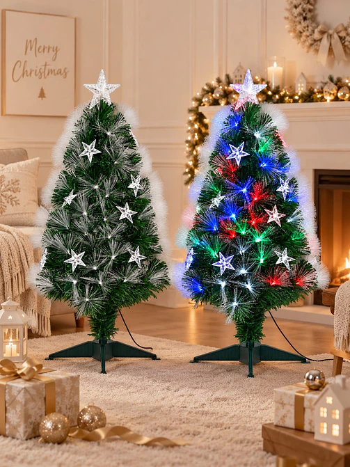 ARBOL NAVIDEÑO CON LUCES Y ESTRELLAS 90 CM 1