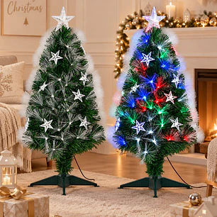 ARBOL NAVIDEÑO CON LUCES Y ESTRELLAS 90 CM