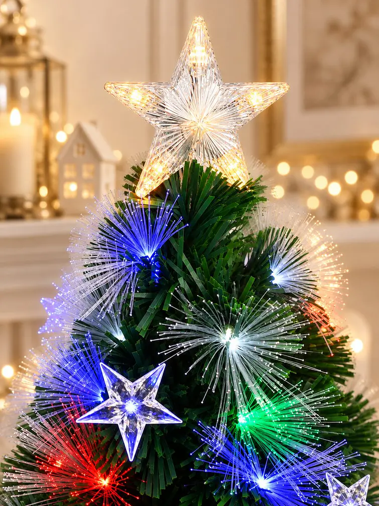 ARBOL NAVIDEÑO CON LUCES Y ESTRELLAS 90 CM 2