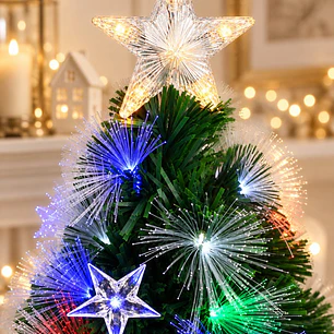 ARBOL NAVIDEÑO CON LUCES Y ESTRELLAS 90 CM