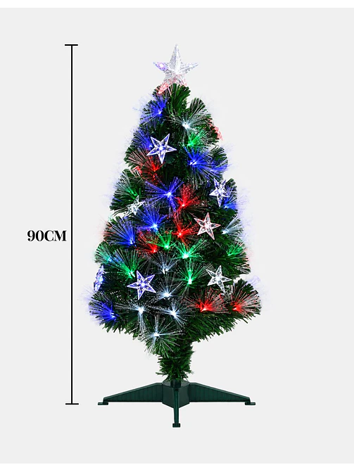 ARBOL NAVIDEÑO CON LUCES Y ESTRELLAS 90 CM 6