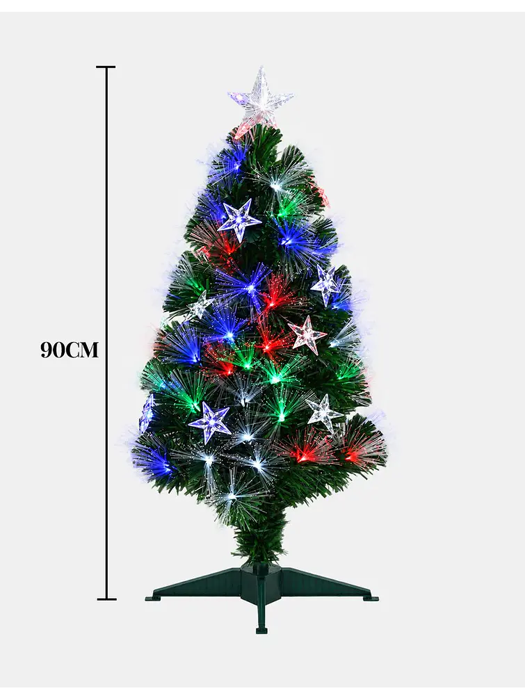 ARBOL NAVIDEÑO CON LUCES Y ESTRELLAS 90 CM 6