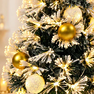 ARBOL NEVADO CON LUCES Y MACETA 90 CM
