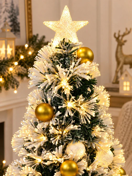 ARBOL NEVADO CON LUCES Y MACETA 90 CM 4