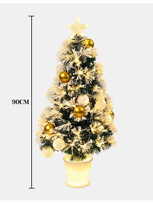 ARBOL NEVADO CON LUCES Y MACETA 90 CM 6