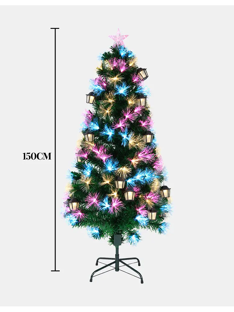 ARBOL NAVIDEÑO CON LUCES Y FAROLES 1.5 M 7