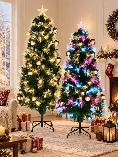 ARBOL NAVIDEÑO CON LUCES Y FAROLES 2.1 M 1