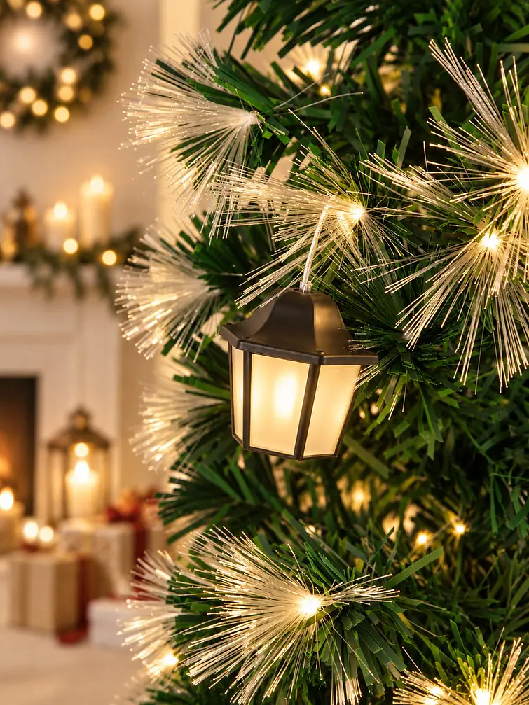 ARBOL NAVIDEÑO CON LUCES Y FAROLES 2.1 M 6