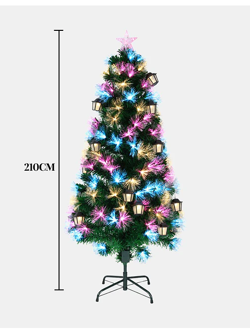 ARBOL NAVIDEÑO CON LUCES Y FAROLES 2.1 M 7
