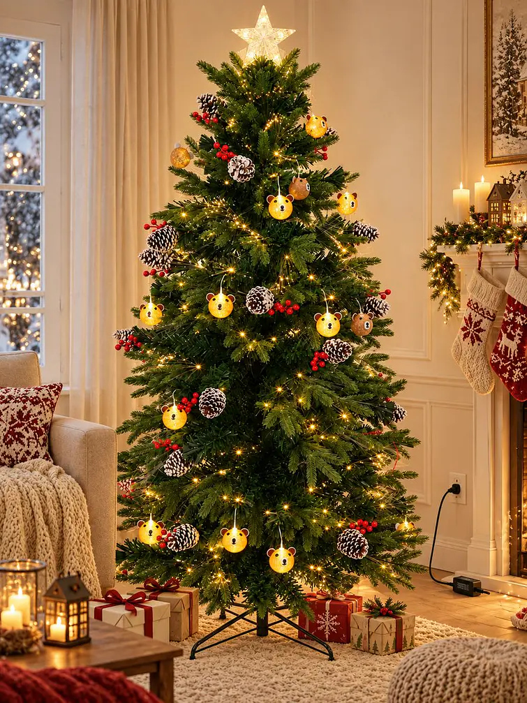 ARBOL NAVIDEÑO CON LUCES Y OSITOS 2.1 M 5