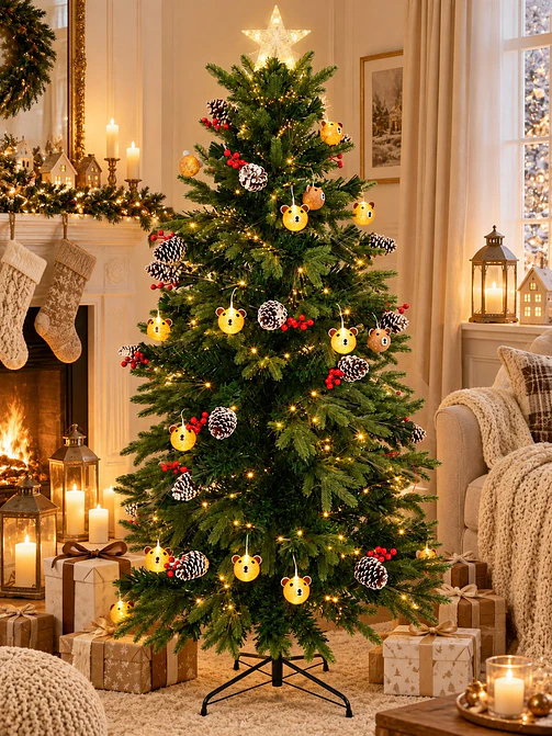 ARBOL NAVIDEÑO CON LUCES Y OSITOS 2.1 M 6