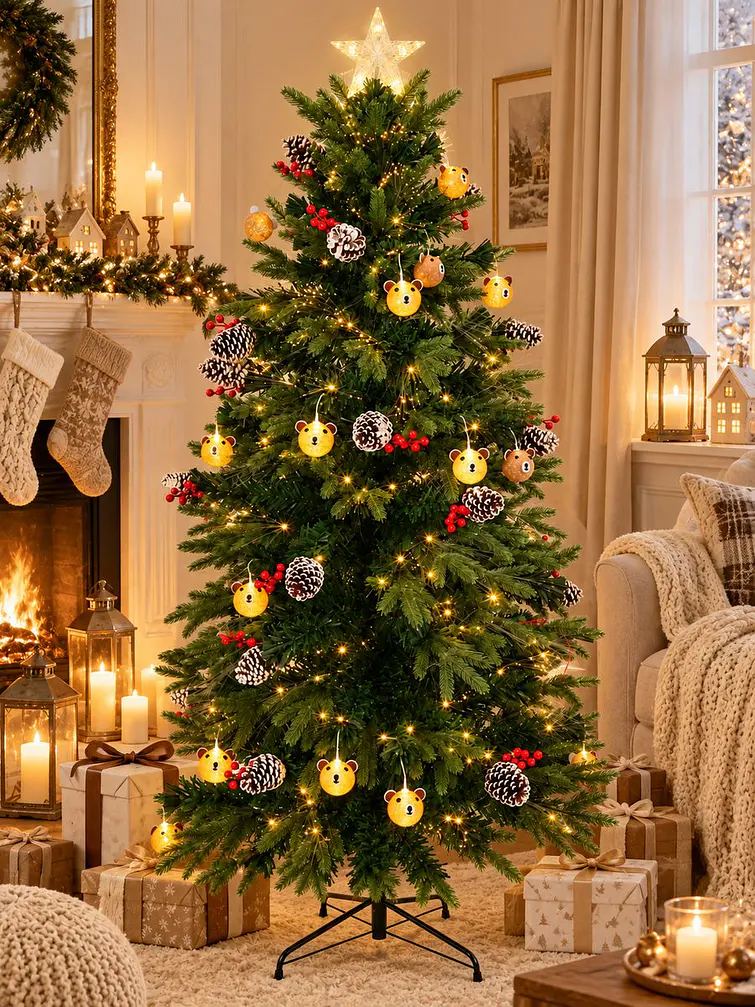 ARBOL NAVIDEÑO CON LUCES Y OSITOS 2.1 M 6