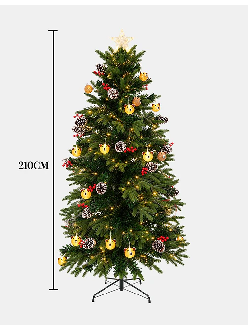 ARBOL NAVIDEÑO CON LUCES Y OSITOS 2.1 M 7