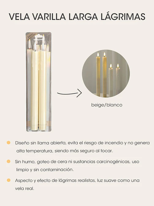 VELAS LED DERRETIDA 25 CM PACK*2 5