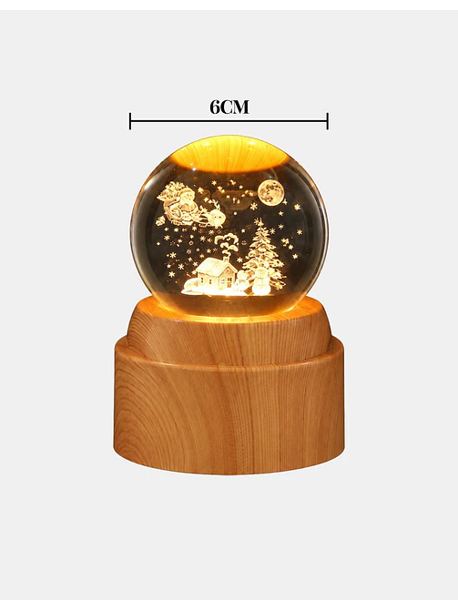 BOLA DE CRISTAL NAVIDEÑA GIRATORIA 6 CM 8