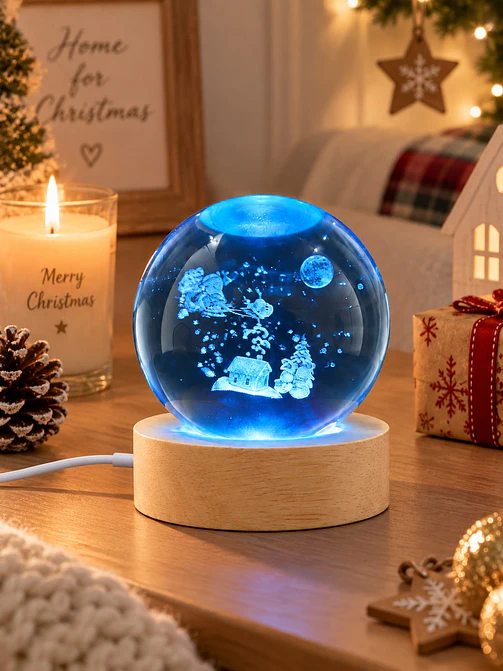 BOLA DE CRISTAL NAVIDEÑA 6 CM 5