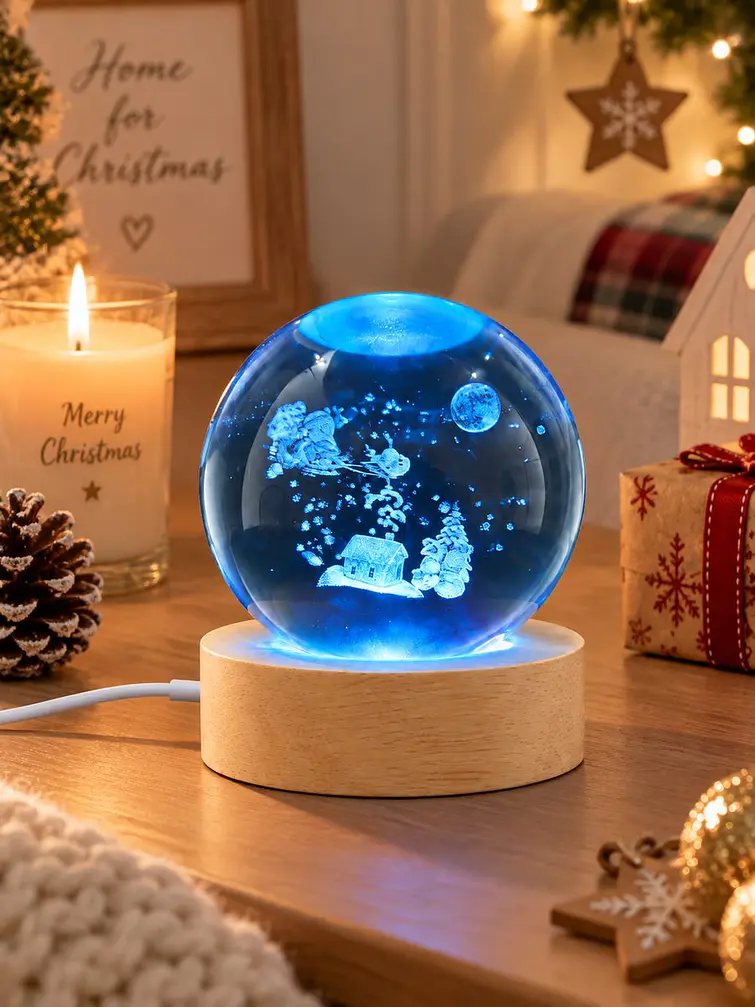 BOLA DE CRISTAL NAVIDEÑA 6 CM 5