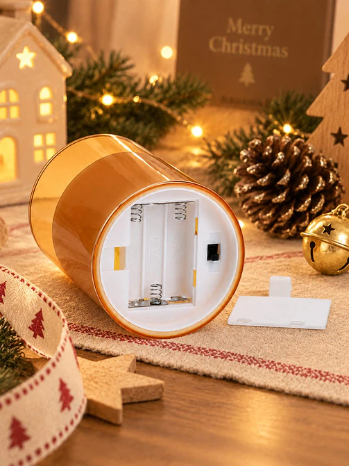 VELA LED CON VASO VIDRIO 10 CM 6