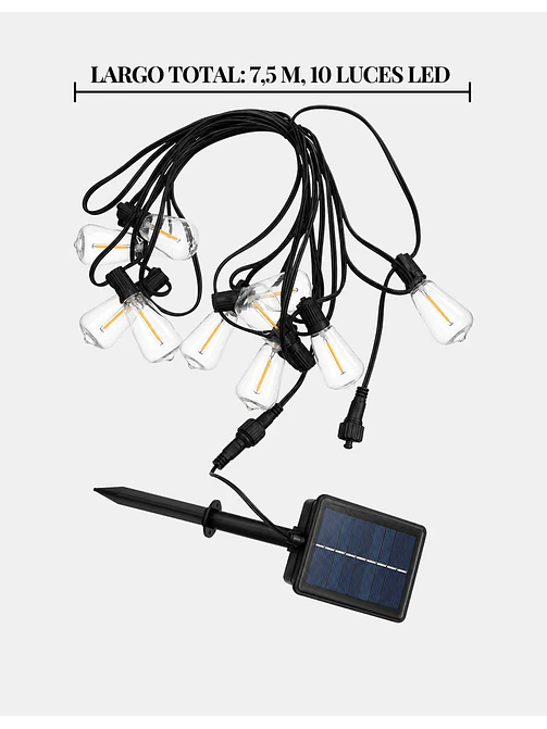 GUIRNALDA LED 10 FOCOS SOLAR 7