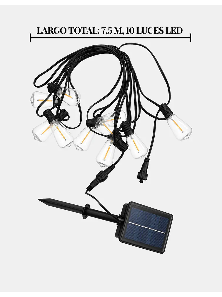 GUIRNALDA LED 10 FOCOS SOLAR 7