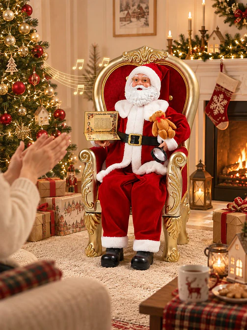 ADORNO PAPA NOEL SENTADO 90 CM 1