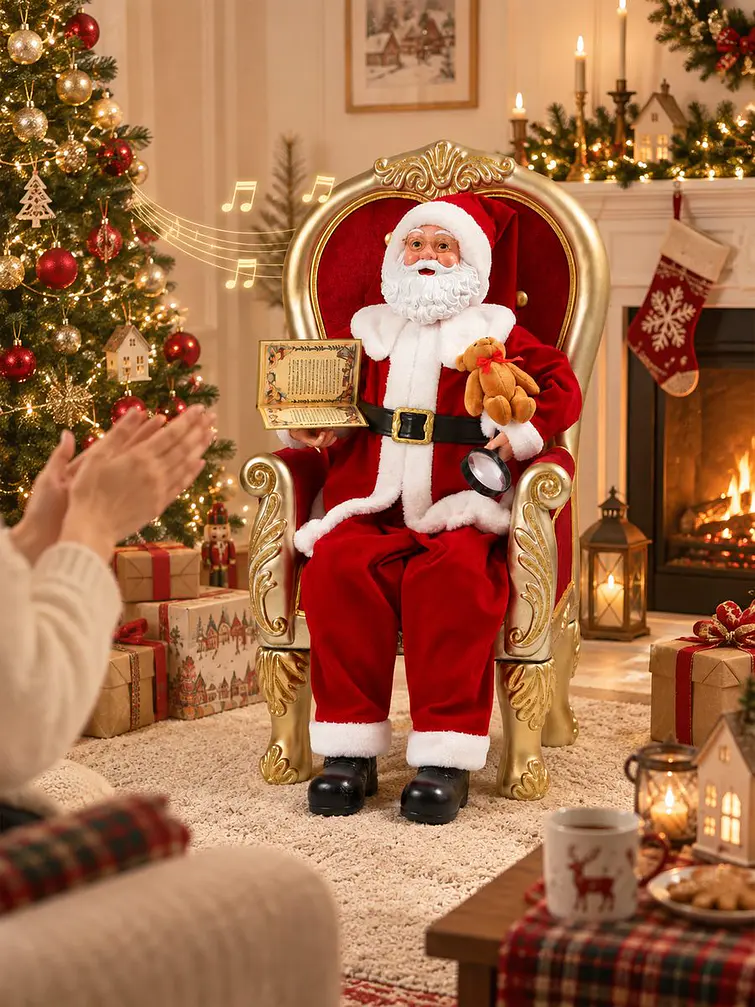 ADORNO PAPA NOEL SENTADO 90 CM 1