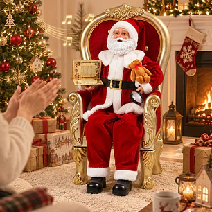 ADORNO PAPA NOEL SENTADO 90 CM