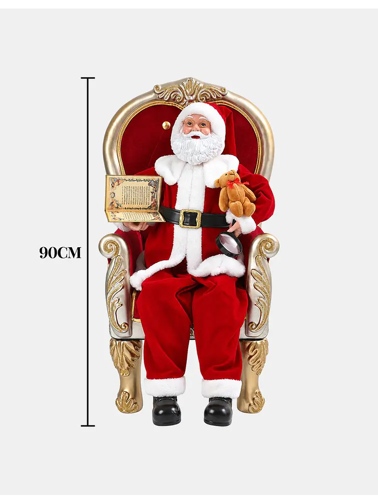 ADORNO PAPA NOEL SENTADO 90 CM 7