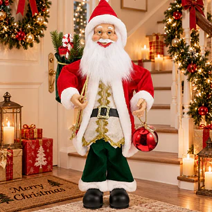 ADORNO PAPA NOEL CON LENTES 60 CM
