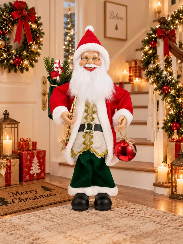ADORNO PAPA NOEL CON LENTES 90 CM 2