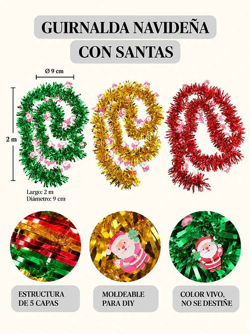 GUIRNALDA CON PAPA NOEL 2 M 9