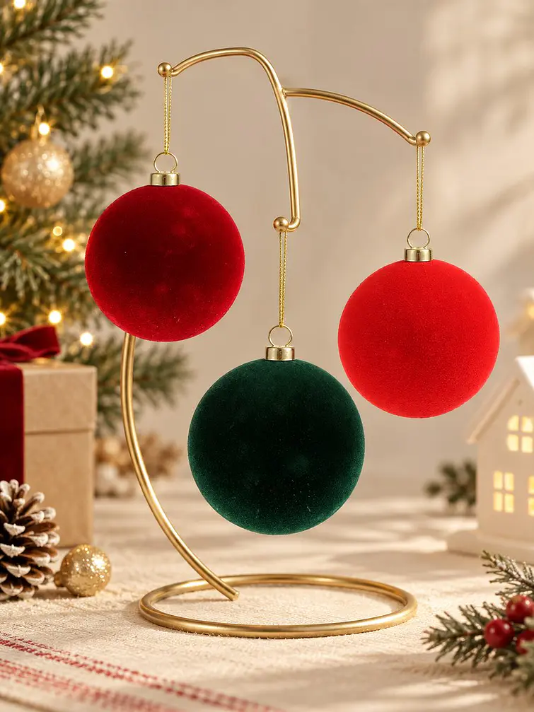 BOLAS DE NAVIDAD TERCIOLPELO 6 CM PACK*6 1