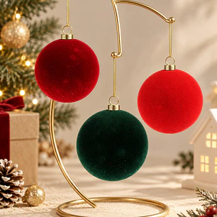 BOLAS DE NAVIDAD TERCIOLPELO 6 CM PACK*6