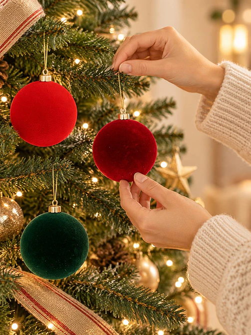 BOLAS DE NAVIDAD TERCIOLPELO 6 CM PACK*6 2