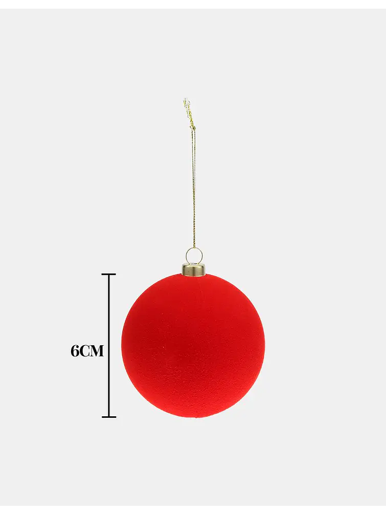 BOLAS DE NAVIDAD TERCIOLPELO 6 CM PACK*6 7