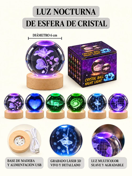 BOLA DE CRISTAL 6 CM 9