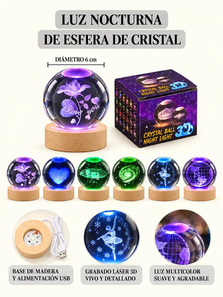 BOLA DE CRISTAL 6 CM 9
