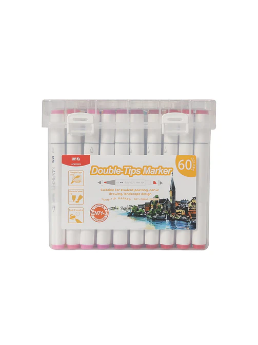 MARCADORES DOBLE PUNTA PACK*60 1