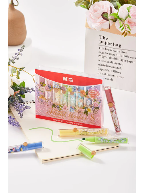 MARCADORES CON GLITTER PACK*8 3